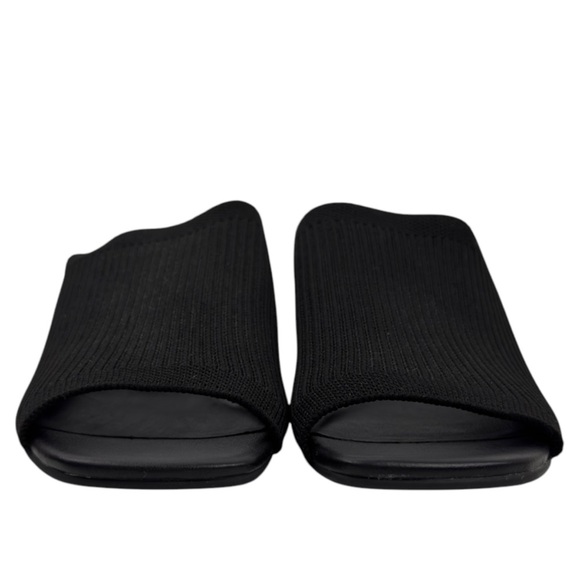 Everlane The Glove Mule in ReKnit Womens Size 7 Knit Fabric Black Block Heel - Picture 4 of 16